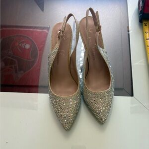Rhinestone Slingback Heels • Sparkly Stiletto • Women’s Size 10